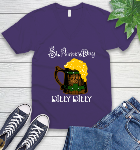 NHL Nashville Predators St Patrick's Day Dilly Dilly Beer Hockey Sports V-Neck T-Shirt 9