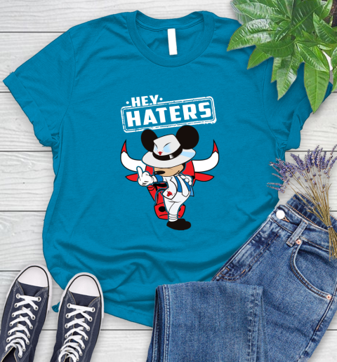 NBA Hey Haters Mickey Basketball Sports Chicago Bulls Women's T-Shirt 10