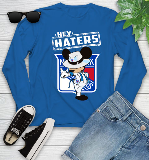 NHL Hey Haters Mickey Hockey Sports New York Rangers Youth Long Sleeve 10