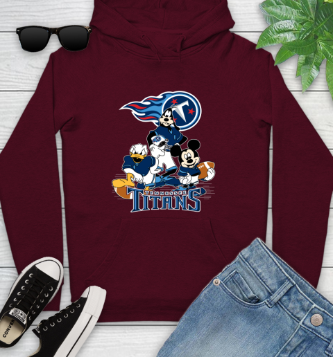 NFL Tennessee Titans Mickey Mouse Donald Duck Goofy Football Shirt Youth Hoodie 7