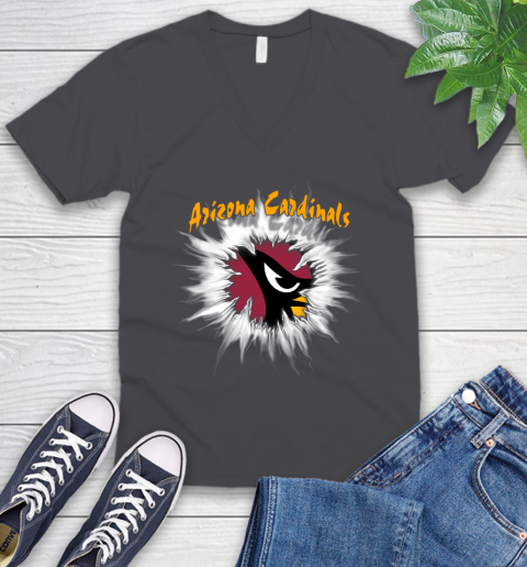 Arizona Cardinals NFL Football Adoring Fan Rip Sports V-Neck T-Shirt 4