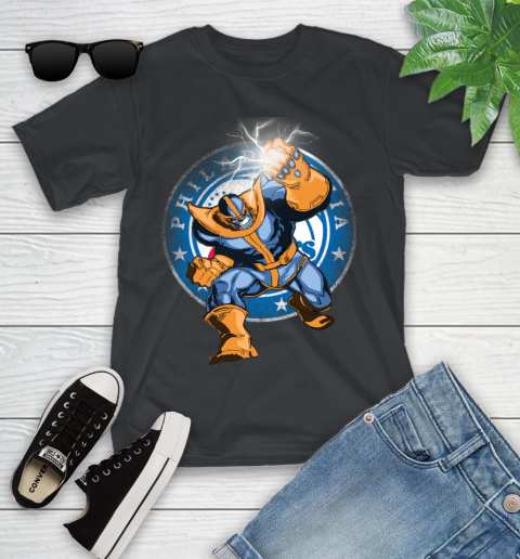 Philadelphia 76ers NBA Basketball Thanos Avengers Infinity War Marvel Youth T-Shirt