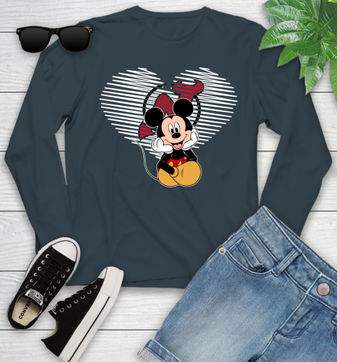 NHL New Jersey Devils The Heart Mickey Mouse Disney Hockey Youth Long Sleeve 9