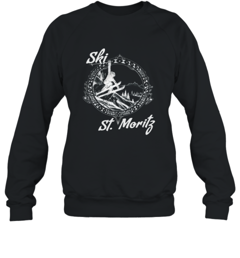 Ski St. Moritz Tshirt Vintage Swiss Snow Ski T Shirt Sweatshirt