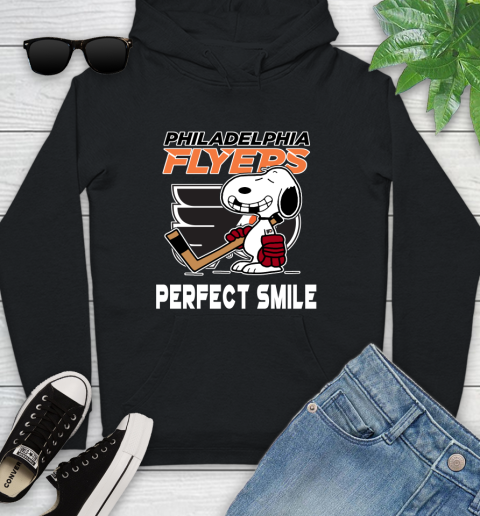 NHL Philadelphia Flyers Snoopy Perfect Smile The Peanuts Movie Hockey T Shirt Youth Hoodie