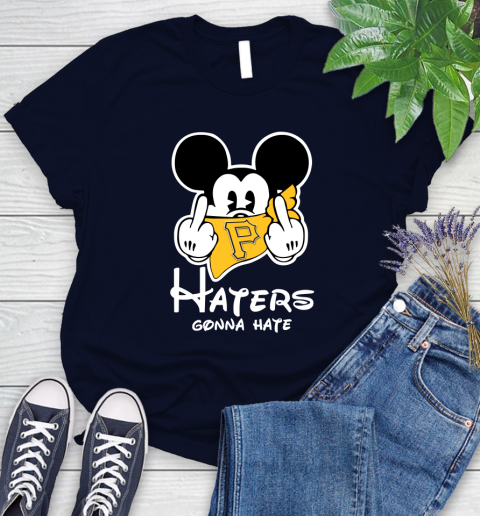 MLB Pittsburgh Pirates Haters Gonna Hate Mickey Mouse Disney Baseball T Shirt_000 Women's T-Shirt 2