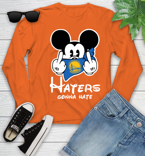 NBA Golden State Warriors Haters Gonna Hate Mickey Mouse Disney Basketball T Shirt Youth Long Sleeve 3