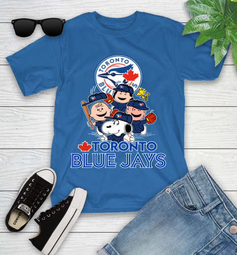 MLB Toronto Blue Jays Snoopy Charlie Brown Woodstock The Peanuts Movie Baseball T Shirt_000 Youth T-Shirt 12