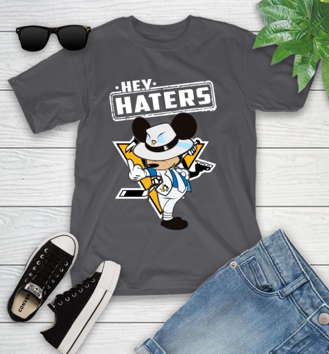NHL Hey Haters Mickey Hockey Sports Pittsburgh Penguins Youth T-Shirt 6