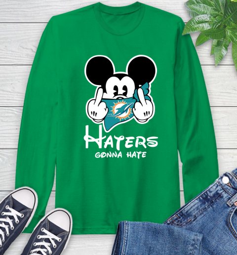 NFL Miami Dolphins Haters Gonna Hate Mickey Mouse Disney Football T Shirt Long Sleeve T-Shirt 9 NFL Miami Dolphins Haters Gonna Hate Mickey Mouse Disney Football T Shirt Long Sleeve T-Shirt - Image 9