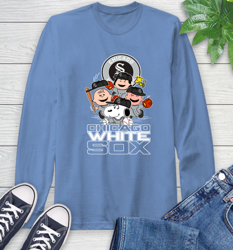 MLB Chicago White Sox Snoopy Charlie Brown Woodstock The Peanuts Movie Baseball T Shirt_000 Long Sleeve T-Shirt 12