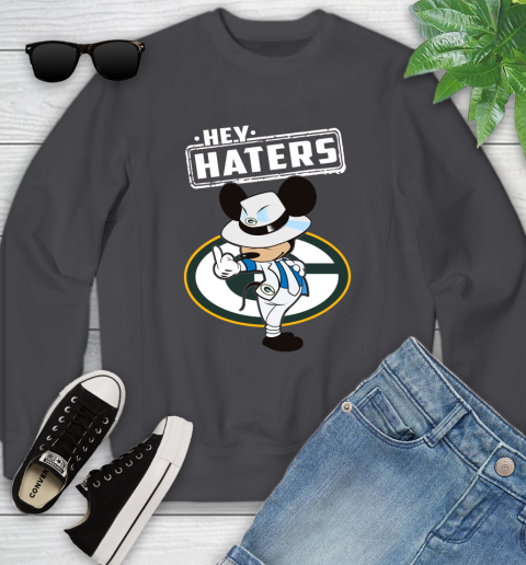 NFL Hey Haters Mickey Football Sports Green Bay Packers Youth Sweatshirt 5