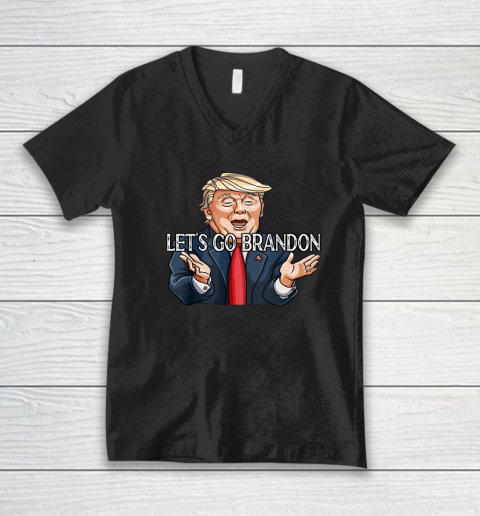 Let's Go Brandon Funny Trump Political Sarcastic V-Neck T-Shirt