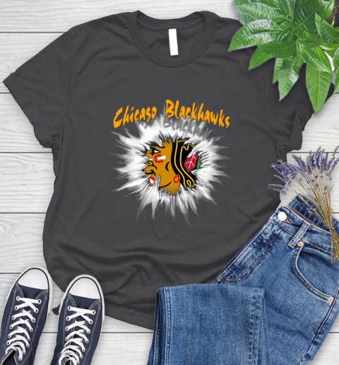Chicago Blackhawks NHL Hockey Adoring Fan Rip Sports Women's T-Shirt 8
