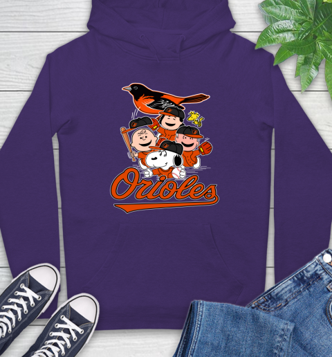 MLB Baltimore Orioles Snoopy Charlie Brown Woodstock The Peanuts Movie Baseball T Shirt_000 Hoodie 5