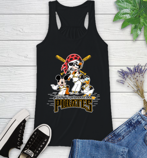 MLB Pittsburgh Pirates Mickey Mouse Donald Duck Goofy Baseball T Shirt Racerback Tank