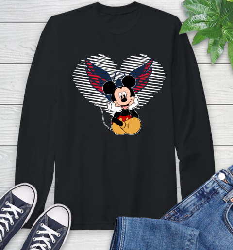 NHL Washington Capitals The Heart Mickey Mouse Disney Hockey Long Sleeve T-Shirt