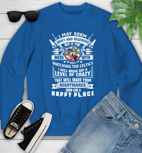 Boston Celtics NBA Basketball Don't Mess With Me While I'm Watching My Team Sports Youth Sweatshirt 7