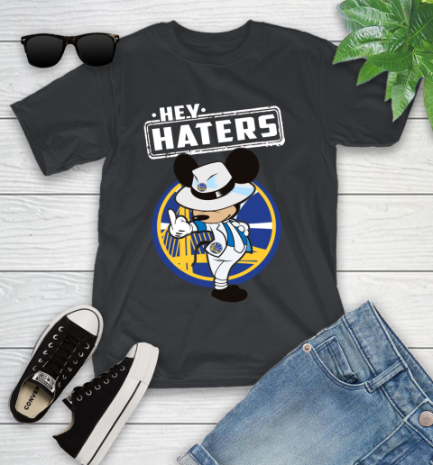 NBA Hey Haters Mickey Basketball Sports Golden State Warriors Youth T-Shirt