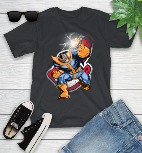 Cleveland Indians MLB Baseball Thanos Avengers Infinity War Marvel Youth T-Shirt