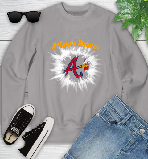 Atlanta Braves MLB Baseball Adoring Fan Rip Sports Youth Sweatshirt 3