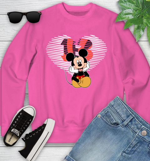 NFL Cincinnati Bengals The Heart Mickey Mouse Disney Football T Shirt_000 Youth Sweatshirt 6