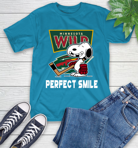 NHL Minnesota Wild Snoopy Perfect Smile The Peanuts Movie Hockey T Shirt T-Shirt 9
