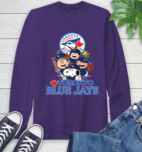 MLB Toronto Blue Jays Snoopy Charlie Brown Woodstock The Peanuts Movie Baseball T Shirt_000 Long Sleeve T-Shirt 5