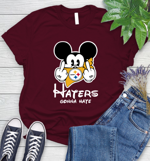 NFL Pittsburgh Steelers Haters Gonna Hate Mickey Mouse Disney Football T Shirt_000 Women's T-Shirt 7