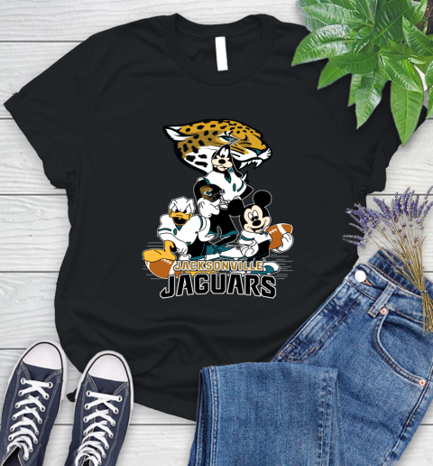 NFL Jacksonville Jaguars Mickey Mouse Donald Duck Goofy Football Shirt Women's T-Shirt