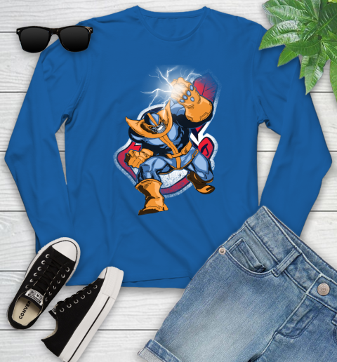 Cleveland Indians MLB Baseball Thanos Avengers Infinity War Marvel Youth Long Sleeve 10