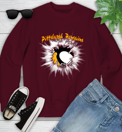 Pittsburgh Penguins NHL Hockey Adoring Fan Rip Sports Youth Sweatshirt 4