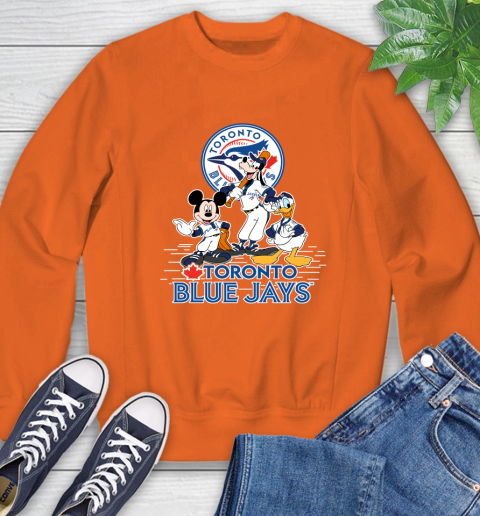 MLB Toronto Blue Jays Mickey Mouse Donald Duck Goofy Baseball T Shirt Sweatshirt 3