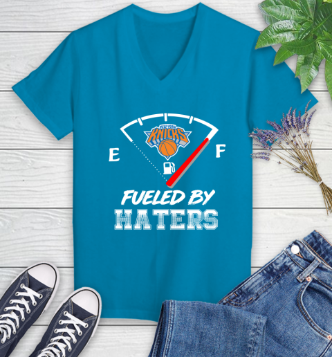 New York Knicks NBA Basketball Fueled By Haters Sports Women's V-Neck T-Shirt 7