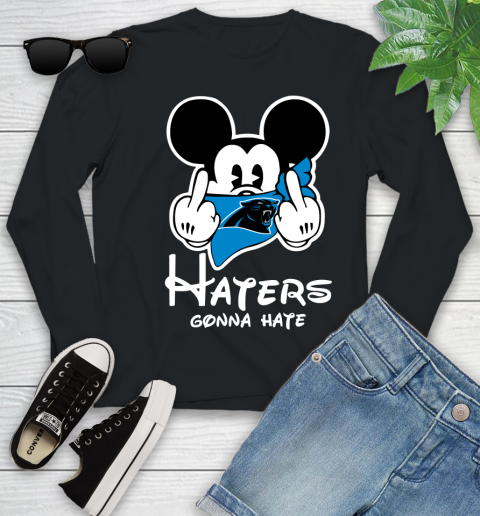 NFL Carolina Panthers Haters Gonna Hate Mickey Mouse Disney Football T Shirt_000 Youth Long Sleeve