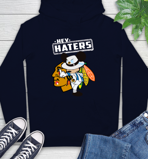 NHL Hey Haters Mickey Hockey Sports Chicago Blackhawks Hoodie 3