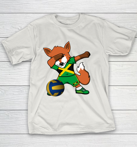 Dabbing Fox Jamaica Volleyball Fans Jersey Jamaican Youth T-Shirt 11