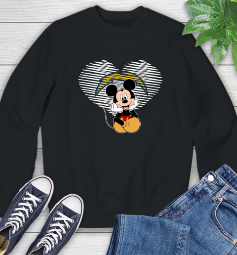 NFL Los Angeles Chargers The Heart Mickey Mouse Disney Football T Shirt_000 Sweatshirt