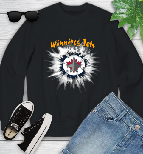 Winnipeg Jets NHL Hockey Adoring Fan Rip Sports Youth Sweatshirt