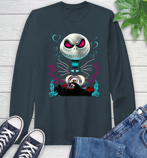 MLB Washington Nationals Jack Skellington Sally The Nightmare Before Christmas Baseball Long Sleeve T-Shirt 9