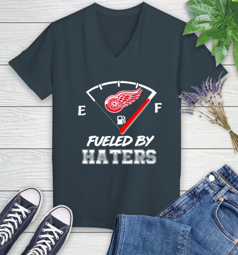 Detroit Red Wings NHL Hockey Fueled By Haters Sports Women's V-Neck T-Shirt 8
