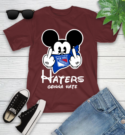 NHL New York Rangers Haters Gonna Hate Mickey Mouse Disney Hockey T Shirt Youth T-Shirt 14