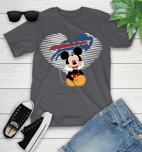 NFL Buffalo Bills The Heart Mickey Mouse Disney Football T Shirt_000 Youth T-Shirt 6