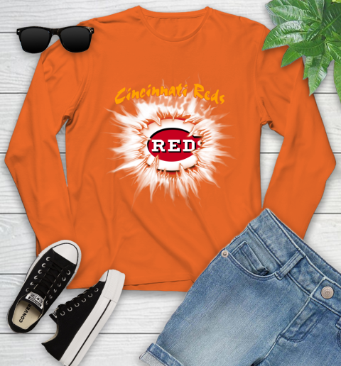 Cincinnati Reds MLB Baseball Adoring Fan Rip Sports Youth Long Sleeve 3