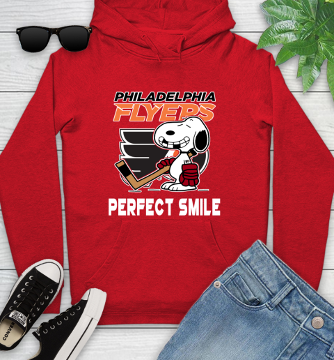 NHL Philadelphia Flyers Snoopy Perfect Smile The Peanuts Movie Hockey T Shirt Youth Hoodie 12