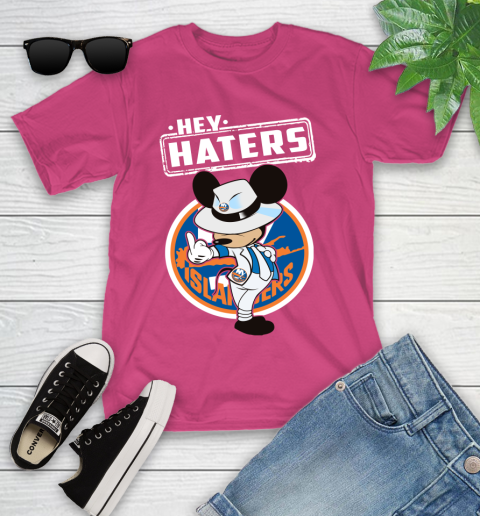 NHL Hey Haters Mickey Hockey Sports New York Islanders Youth T-Shirt 11