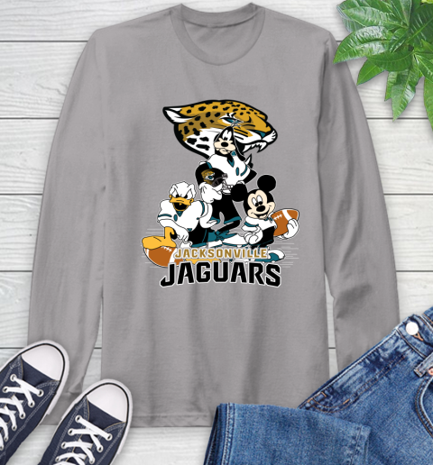 NFL Jacksonville Jaguars Mickey Mouse Donald Duck Goofy Football Shirt Long Sleeve T-Shirt 6