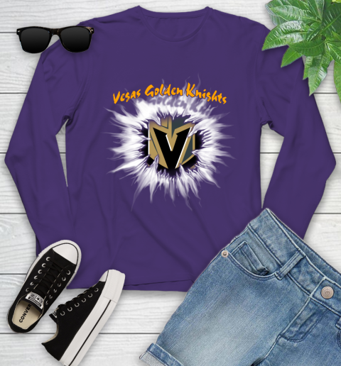 Vegas Golden Knights NHL Hockey Adoring Fan Rip Sports Youth Long Sleeve 4