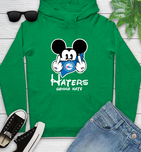 NBA Philadelphia 76ers Haters Gonna Hate Mickey Mouse Disney Basketball T Shirt Youth Hoodie 9