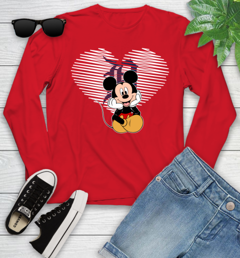 MLB Detroit Tigers The Heart Mickey Mouse Disney Baseball T Shirt_000 Youth Long Sleeve 11